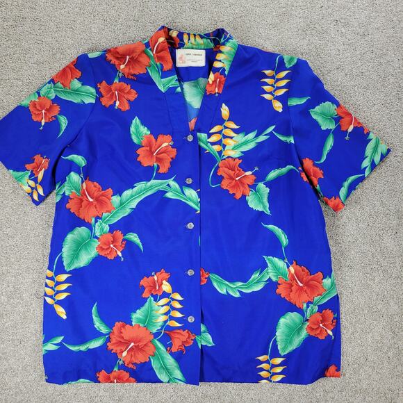 Vintage Royal Hawaiian Creations Shirt Womens L Floral Button Down Beach Summer - Picture 9 of 12